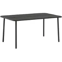 The Living Store Table de jardin en acier 150 x 90 x 72 cm, gris foncé, motif à lattes