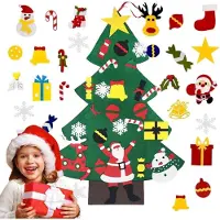 Sonstige Verlage Arbre de Noël avec ornements amovibles en feutre DIY Décoration de Noël