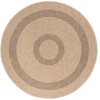 Carpetsale24 Tapis Rond d’Extérieur Imperméable Cuisine Balcon Terrasse Salon Style Naturel Sisal Design Vintage 80 cm rond