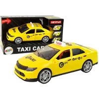 Leantoys Voiture Taxi Véhicule 1:14 Lumières Sons Jaune