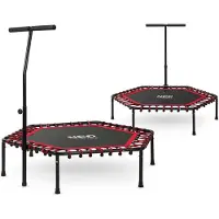Neo-Sport Trampolina fitness z uchwytem 127 cm - szecioktna czerwona