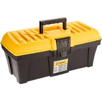 Topex Boîte à outils 16", (LxlxH) 38 x 17 x 17 cm, masse 0,6 kg, poignée plastique, pinces plastiques avec place pour un cadenas