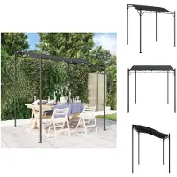 vidaXL Auvent Anthracite 2x2,3 m 180 g/m² Tissu et acier - Pavillons & Tentes de réception