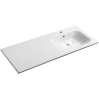 Hak ARECA lavabo en fonte de marbre 121x51,5cm, à droite, blanc