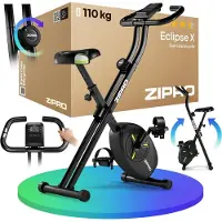 Zipro Vélo d'appartement Eclipse X Vélo d'appartement pliable et peu encombrant Ergomètre magnétique Vélo de fitness Appareil de cardio-training Pulsations Silencieux Seniors 110 kg