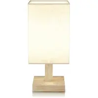 Bearware Lampe de chevet LED avec abat-jour en tissu, lampe de chevet, veilleuse, carrée, économe en énergie, fonction veilleuse, blanc chaud, blanc neutre, blanc froid, 3 modes d'éclairage