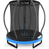 Thunder Trampoline de jardin Ultra 140 cm 4,5 ft filet intérieur 50 kg noir bleu