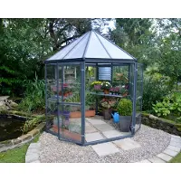 Palram - Canopia Serre de jardin hexagonale 3.8m² gris - Palram - 704053 - oasis