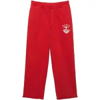 Pull&Bear Pantalon 'VARSITY STWD' rouge / blanc cassé