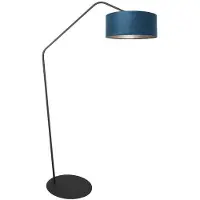 Steinhauer Lampadaire Zig-Zag noir avec abat-jour bleu Ø 50cm