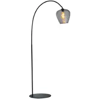 Masterlight Lampe à arc Porto Verre fumé diamant - Ø 21cm