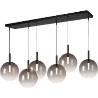 Masterlight Lampe pendante 6L Ø24cm Lido Ball avec du verre qui s’estompe à la fumée