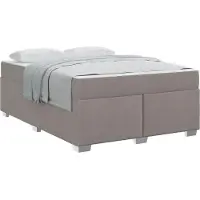 vidaXL Cadre de lit avec matelas Taupe 140 x 200 cm Tissu