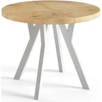 Alpi Möbel AlpiMeble Table a Manger Extensible - Table Ronde Extensible - Table de Salle à Manger Moderne - Plateau Stratifié 36 mm - Pieds Solides- 110 cm - Craft - Collection Ovo