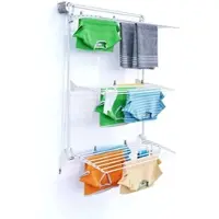 Foxydry Séchoir à linge tour pour montage mural, réglable en hauteur et pliable - Tower 108 cm Blanc