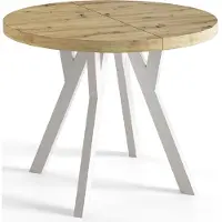 Alpi Möbel AlpiMeble Table a Manger Extensible - Table Ronde Extensible - Table de Salle à Manger Moderne - Plateau Stratifié 36 mm - Pieds Solides- 100 cm - Noir - Collection Ovo