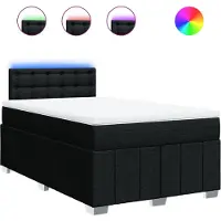 vidaXL Lit boxspring avec matelas noir 120x190 cm Tissu