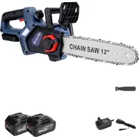 OEM Tronçonneuse électrique, moteur sans balais, batterie lithium rechargeable, deux batteries