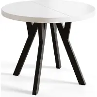 Alpi Möbel AlpiMeble Table a Manger Extensible - Table Ronde Extensible - Table de Salle à Manger Moderne - Plateau Stratifié 36 mm - Pieds Solides- 80 cm - Artisan - Collection Ovo