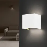 Silamp Applique Murale Blanche LED 6W IP54 Carré - Blanc Chaud 2300K - 3500K