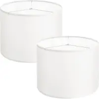 Vevor Lot de 2 abat-jours tambour Abat-jour rond moyen 13 x 13 x 10 pouces (blanc cassé)