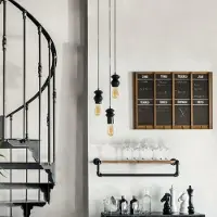 Silamp Suspension 3 Lampes en Métal et Pin 25x95cm