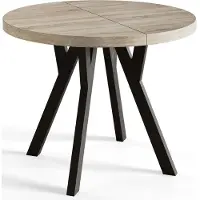 Alpi Möbel AlpiMeble Table a Manger Extensible - Table Ronde Extensible - Table de Salle à Manger Moderne - Plateau Stratifié 36 mm - Pieds Solides- 120 cm - Blanc - Collection Ovo