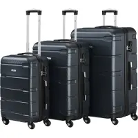Zelsius Set de valises 3 pièces, Anthracite, valise de voyage en ABS avec serrure à combinaison et séparateur intérieur