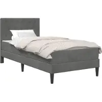 vidaXL Cadre de lit avec matelas gris foncé 90 x 190 cm velours