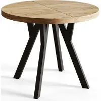 Alpi Möbel AlpiMeble Table a Manger Extensible - Table Ronde Extensible - Table de Salle à Manger Moderne - Plateau Stratifié 36 mm - Pieds Solides- 100 cm - Halifax - Collection Ovo