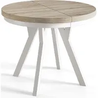 Alpi Möbel AlpiMeble Table de Salle à Manger Evo, Table de Salon Extensible, Lateau Stratifié 36 mm, Pieds Stables, Diamètre 80 cm - Sonoma - Collection Evo