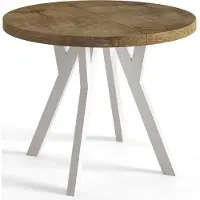 Alpi Möbel Table de salle à Manger Ronde, OVO, Table à Manger Extensible, Diamètre 100 cm - 200 cm, Lefkas