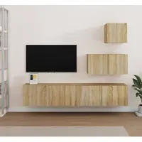 Prolenta Maison Exclusive - Ensemble de 4 meubles TV en bois composite chêne Sonoma