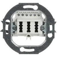 Busch-Jaeger Insert pour prise de raccordement TAE 2x 6/6 NFN, modèle droit, triple, blanc alpin, 1 pièce.