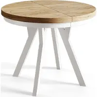 Alpi Möbel AlpiMeble Table de Salle à Manger Evo, Table de Salon Extensible, Lateau Stratifié 36 mm, Pieds Stables, Diamètre 90 cm - Craft - Collection Evo