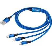 Akyga câble 3 en 1 AK-USB-27 Micro USB Type C Lightning iPhone Nylon 1.2m