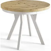 Alpi Möbel AlpiMeble Table de Salle à Manger Evo, Table de Salon Extensible, Lateau Stratifié 36 mm, Pieds Stables, Diamètre 80 cm - Artisan - Collection Evo