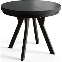 Alpi Möbel Table de salle à Manger Ronde, EVO, Table à Manger Extensible, Diamètre110 cm - 210 cm, Noir