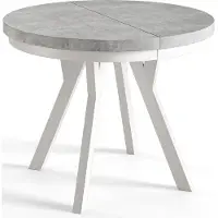 Alpi Möbel AlpiMeble Table de Salle à Manger Evo, Table de Salon Extensible, Lateau Stratifié 36 mm, Pieds Stables, Diamètre 80 cm - Gris - Collection Evo