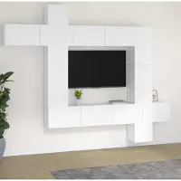 Prolenta Maison Exclusive - Ensemble de 9 meubles TV en bois composite blanc