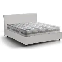 Talamo Italia Argain - Lit à la Française, Blanc, Matelas Inclus Fabriqué en Italie