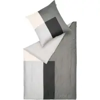 Schöner Wohnen Kollektion Schöner Wohnen Garniture de lit en satin Art Couleur gris Taille 155x220+80x80