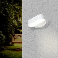 Silamp Applique Murale Blanche LED IP54 Orientable Ovale - Blanc Chaud 2300K - 3500K