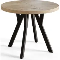 Alpi Möbel Table de salle à Manger Ronde, OVO, Table à Manger Extensible, Diamètre 90 cm - 190 cm, Halifax
