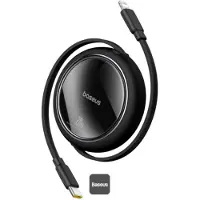 Baseus Free2Pull Expandable USB C to iP Ligtning fast charging cable 1 m 20 W Black