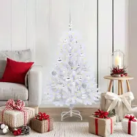Prolenta Arbre de Noël blanc pliable, de qualité supérieure, 120 cm, en PVC et en acier
