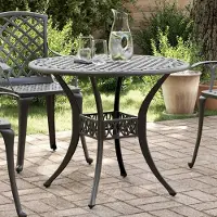 Prolenta Maison Exclusive - Table de jardin noire, diamètre 90 cm, hauteur 75 cm, en aluminium moulé