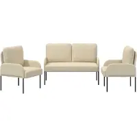 vidaXL Ensemble de canapés 3 pièces Crème 115 x 56 x 80 cm Contreplaqué