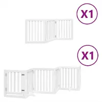 Syfax Barrière pour chien porte pliable 9panneaux blanc bois peuplier