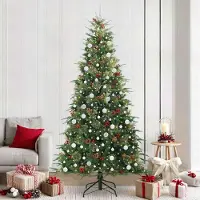 vidaXL Style élégant Arbre de Noël artificiel pliable Vert 240 cm PE et PVC DE5391395